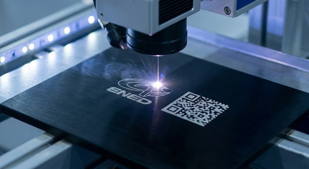 Laser engraving permanent QR code marking
