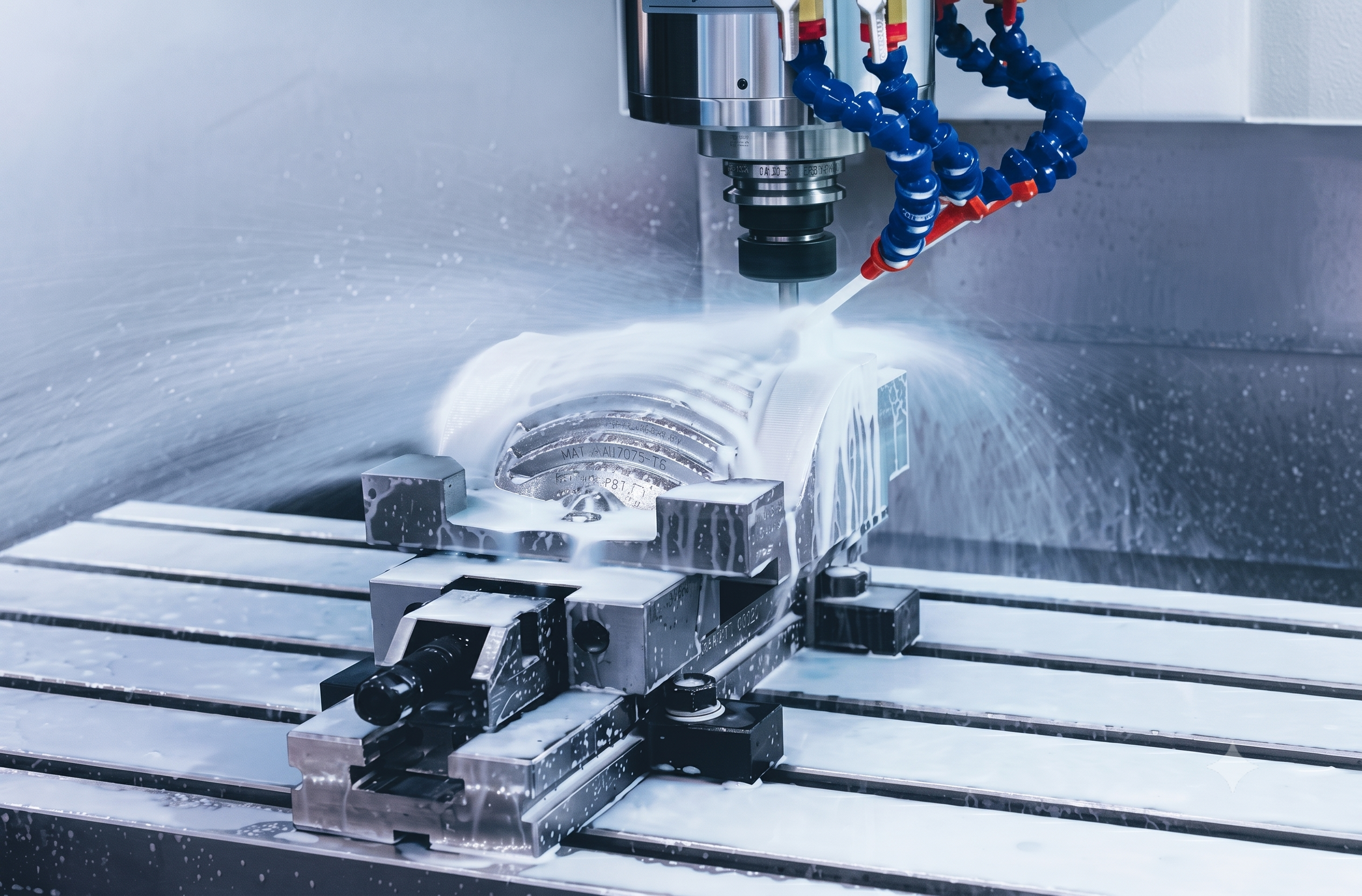 VMC machining setup for precision milled components